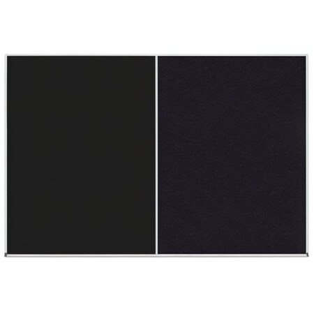 United Visual Products Enclosed Corkboard, 1 Door, 48"x36", 4" Fra UV3409-BLACK-DBURGU